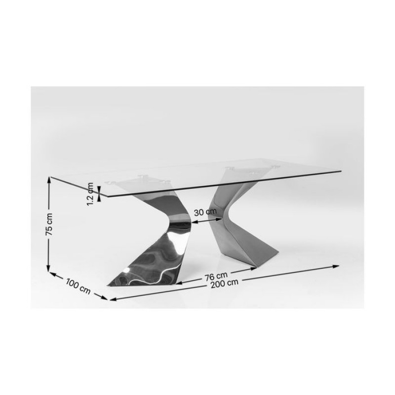 Table Gloria Chrome 100x200cm
