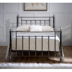 LL Libra Black Chrome with Crystals 4ft6 Bed Frame