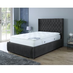 Nylasor Naples Black All Buttoned 5ft Ottoman Bed