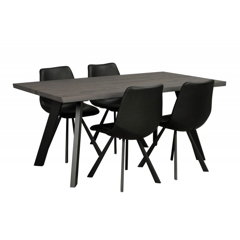 RO Fred Dining Table 170x95 Dark Brown/Black