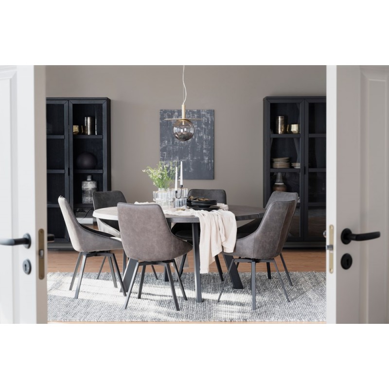RO Fred Dining Table 160x160 Dark Brown/Black