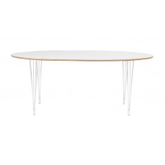 RO Fusio Dining Table Oval White Metal