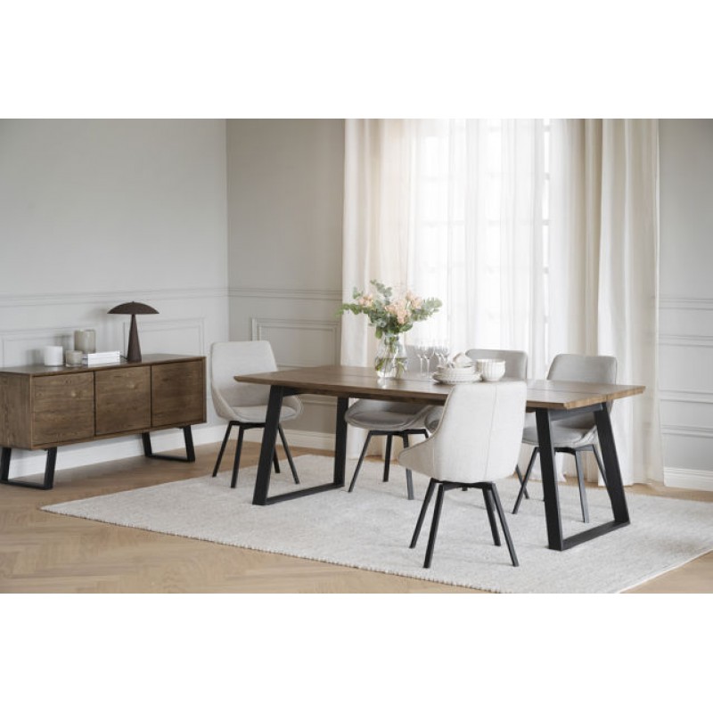 RO Melville Extending Dining Table Brown/Black