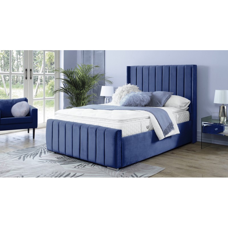 Araz Velvet Blue 5ft Bed