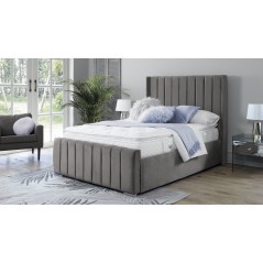 Araz Velvet Grey 4ft6 Ottoman Bed