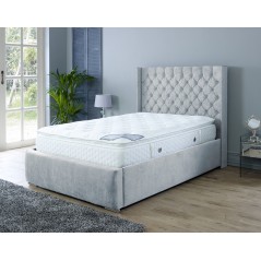 Nylasor Velvet Silver All Buttoned 3ft Bed