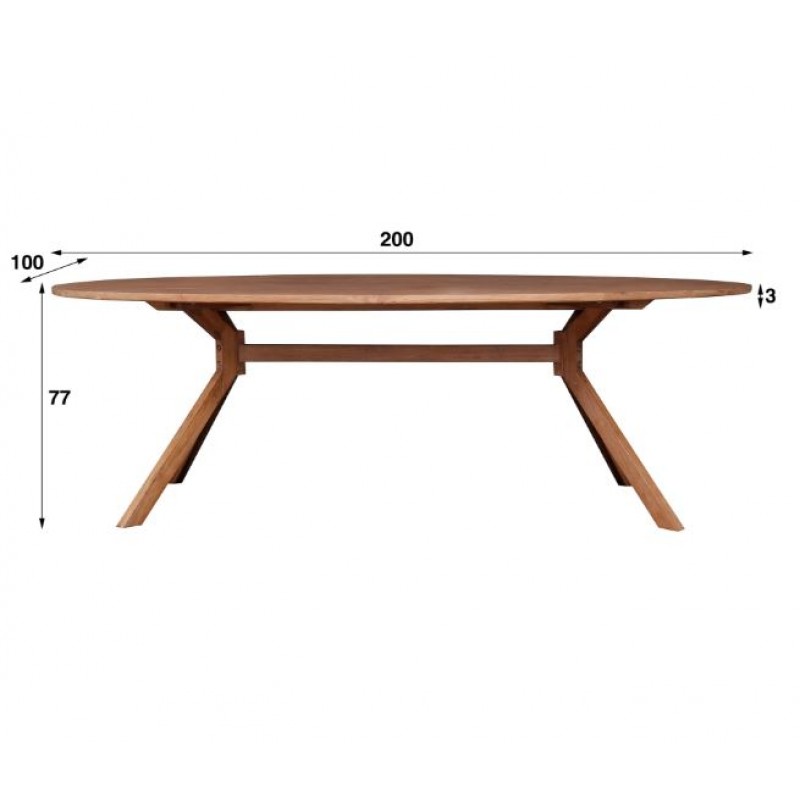 ZI Teakovality Dining Table 200cm Natural