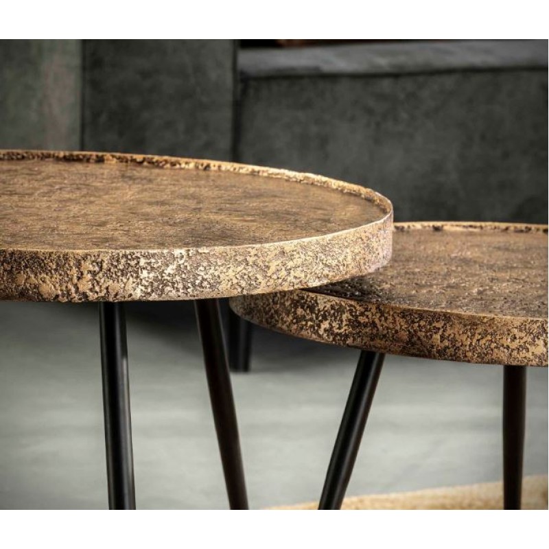 ZI Metallic Coffee Table Round Thin Antique Bronze