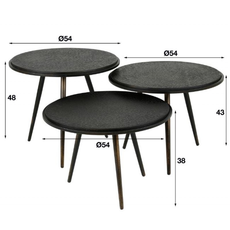 ZI Metallic Coffee Table Round Layer Black
