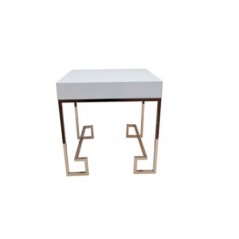 Allure End Table Cubic Square Rose Gold