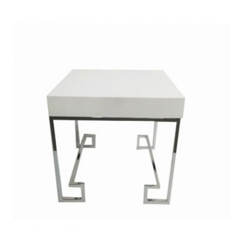 Allure End Table Cubic Square Silver