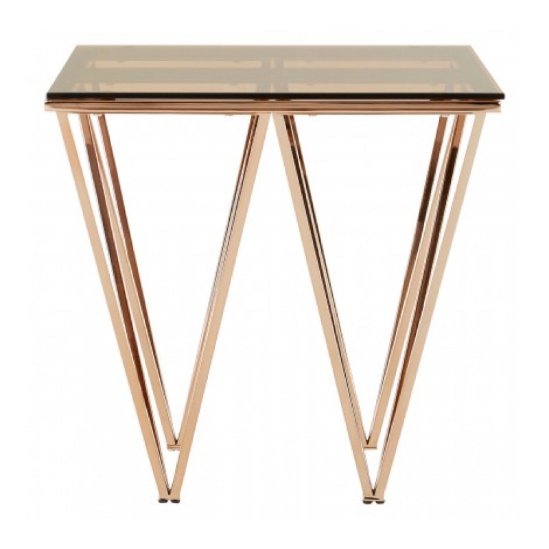 Allure End Table Double Triangle Gold