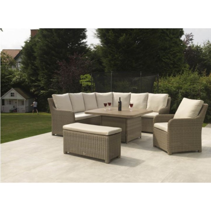 DE Atnalta Outdoor Set with Lavastone Table + Cushion