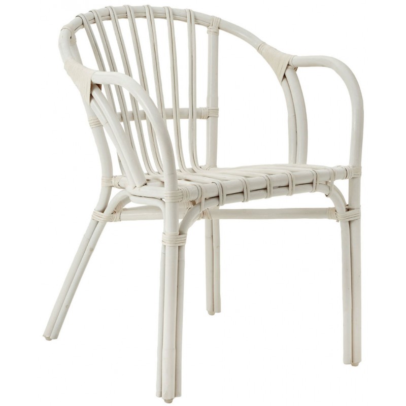 White Cane Chair Low Armchair