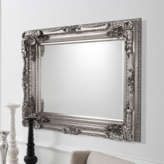 Carved Louis Mirror Silver W895 x H1200mm