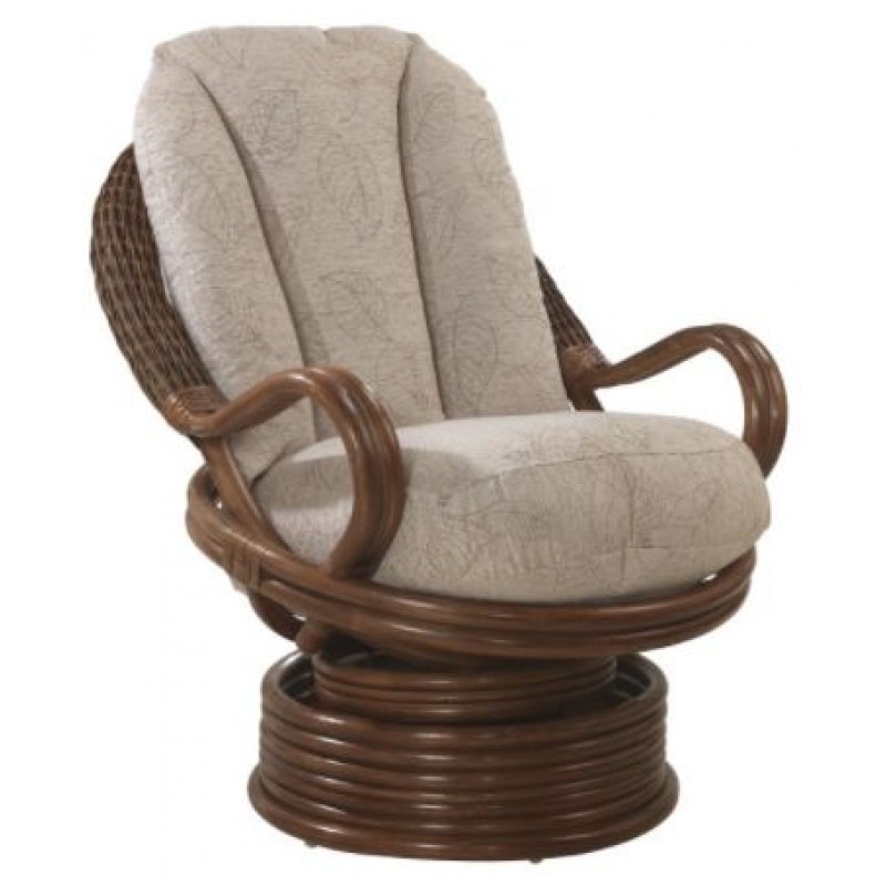 DE Euqitna Brown Swivel Chair + Cushion
