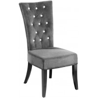 Hera Grey Velvet Diamante Chair