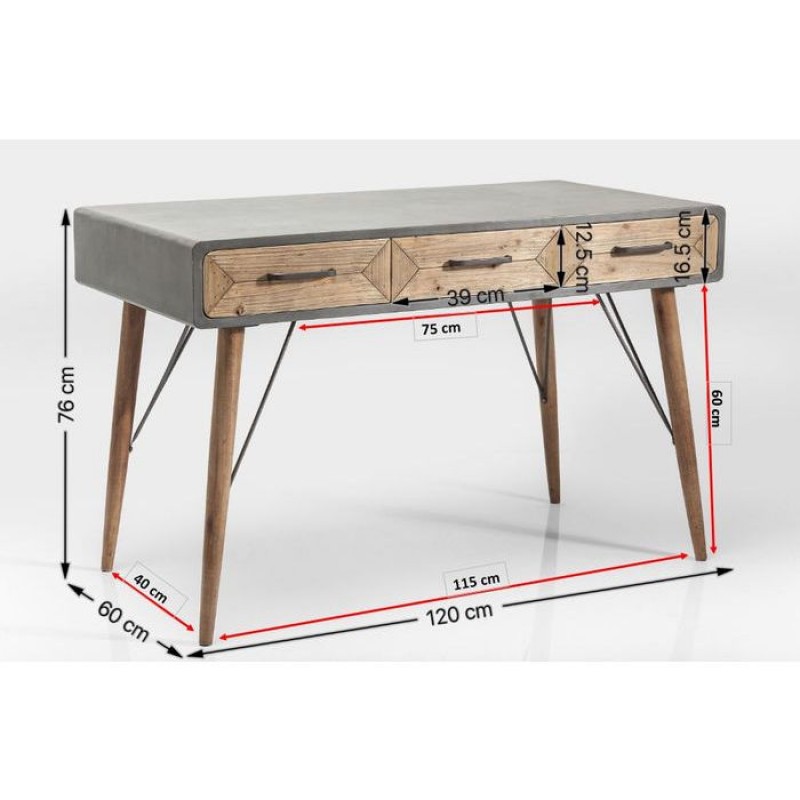 Desk X Factory 3 Draw 120x60cm