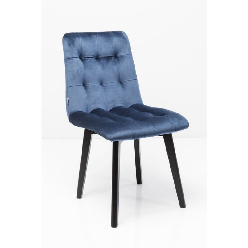 Chair Black Moritz Velvet Blau
