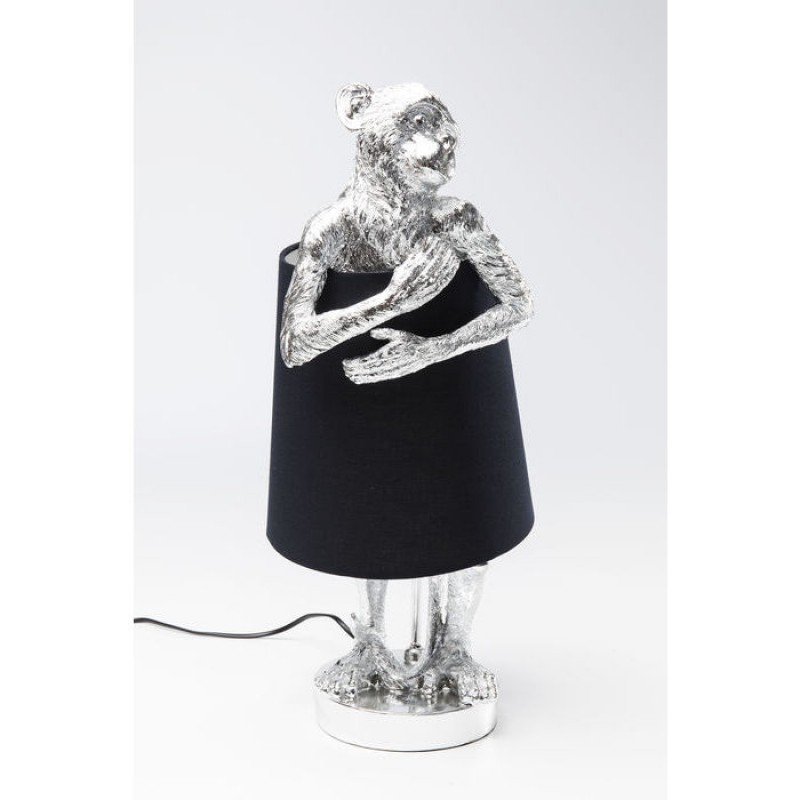 Table Lamp Animal Monkey Silver Black