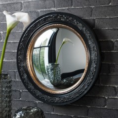 Langford Convex Mirror Black With Gold W510 x H510mm