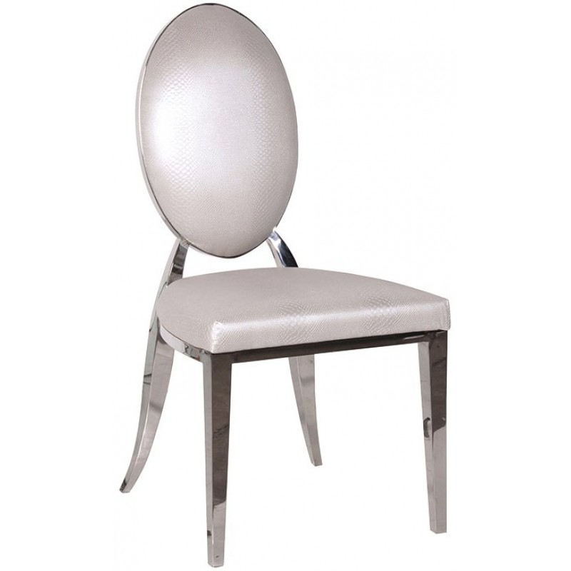 Louvres Dining Chair White Oval