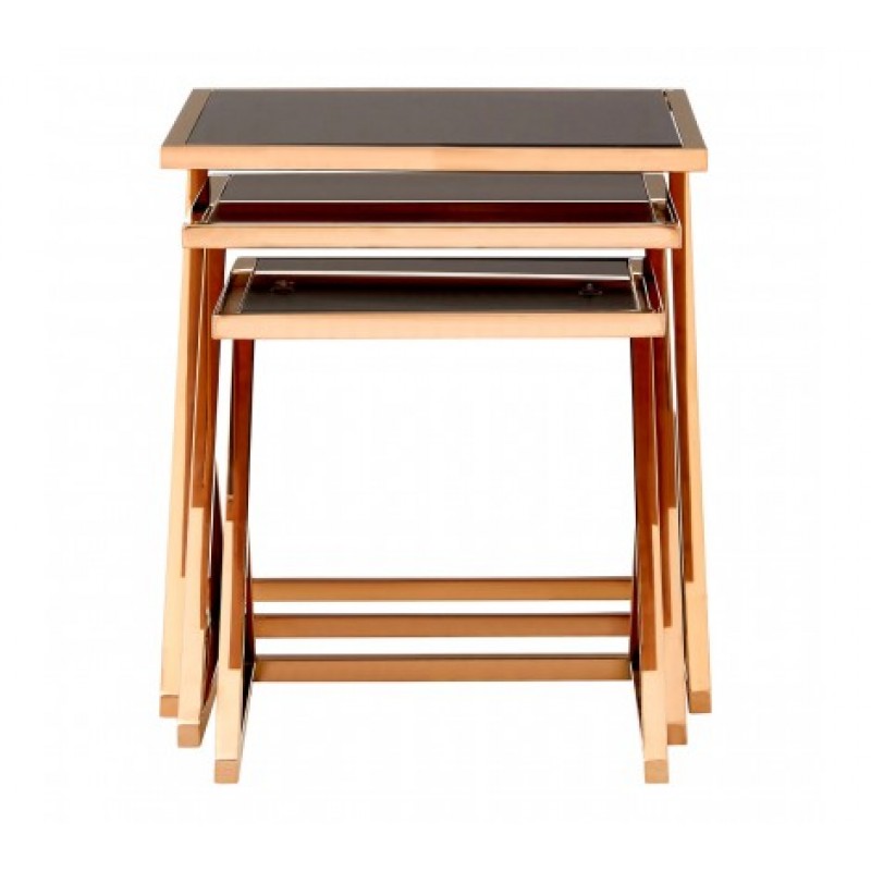 Ackley Nesting Tables Triangle Rose Gold