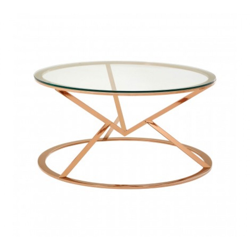 Allure Coffee Table Geometry Round Rose Gold