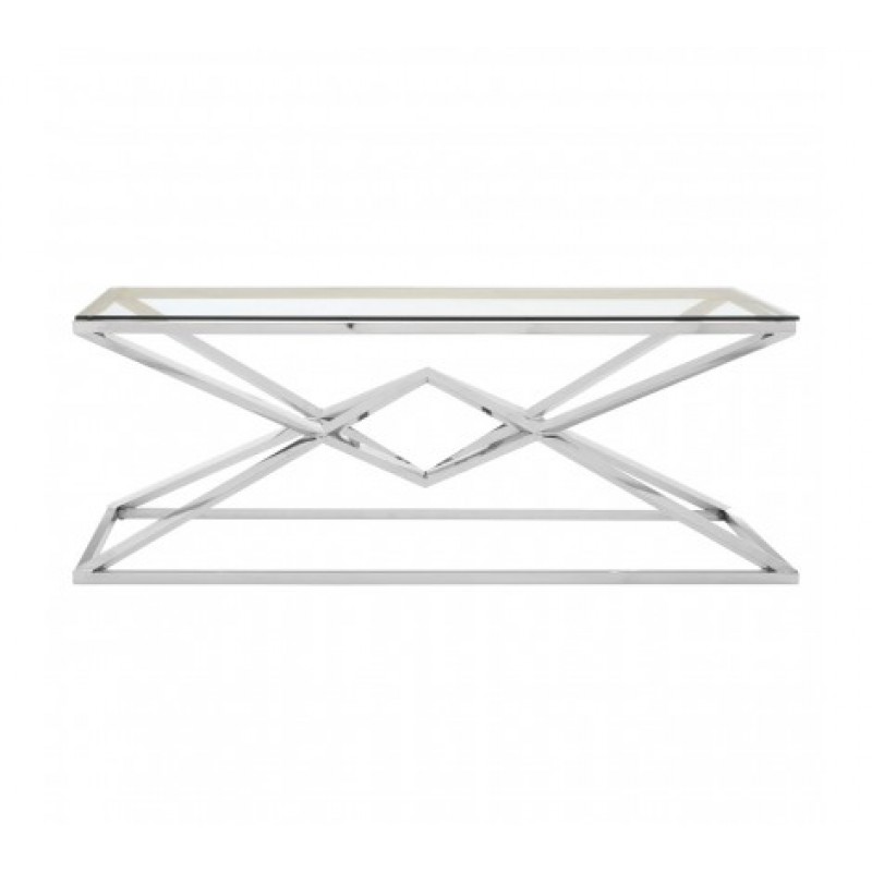 Allure Coffee Table Geometry Rectangular Silver