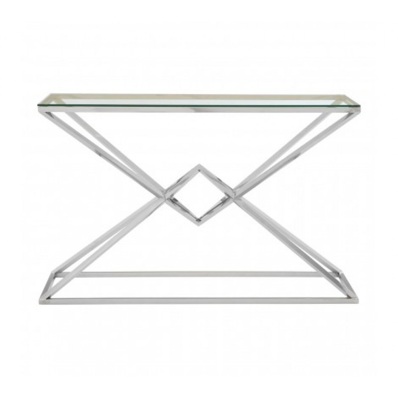 Allure Console Table Geometry Rectangular Silver