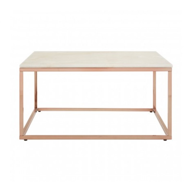 Allure Coffee Table Marble Square Rose Gold