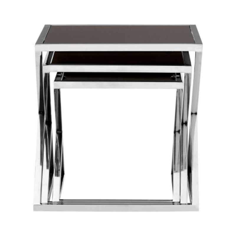 Ackley Nesting Tables Triangle Silver