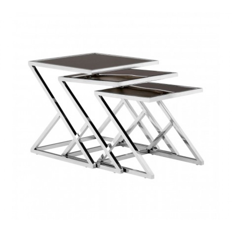 Ackley Nesting Tables Triangle Silver