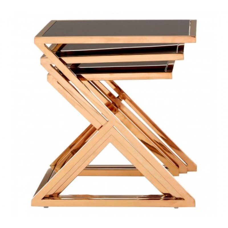 Ackley Nesting Tables Triangle Rose Gold