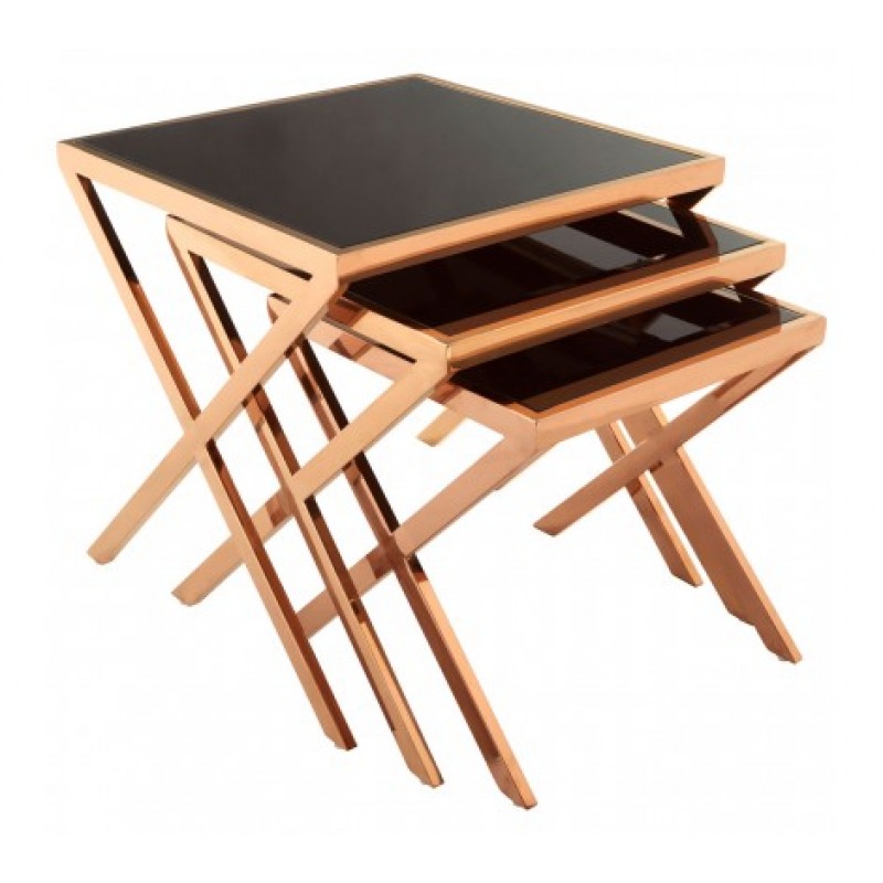 Ackley Nesting Tables X Rose Gold