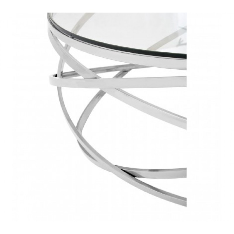 Allure Coffee Table Hoops Round Silver
