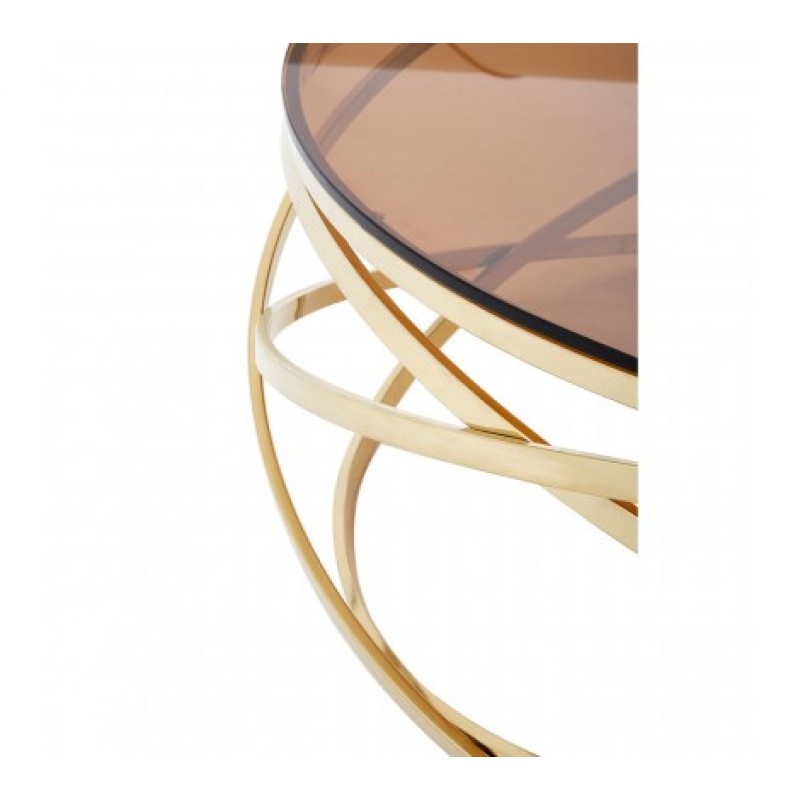 Allure Coffee Table Hoops Round Gold