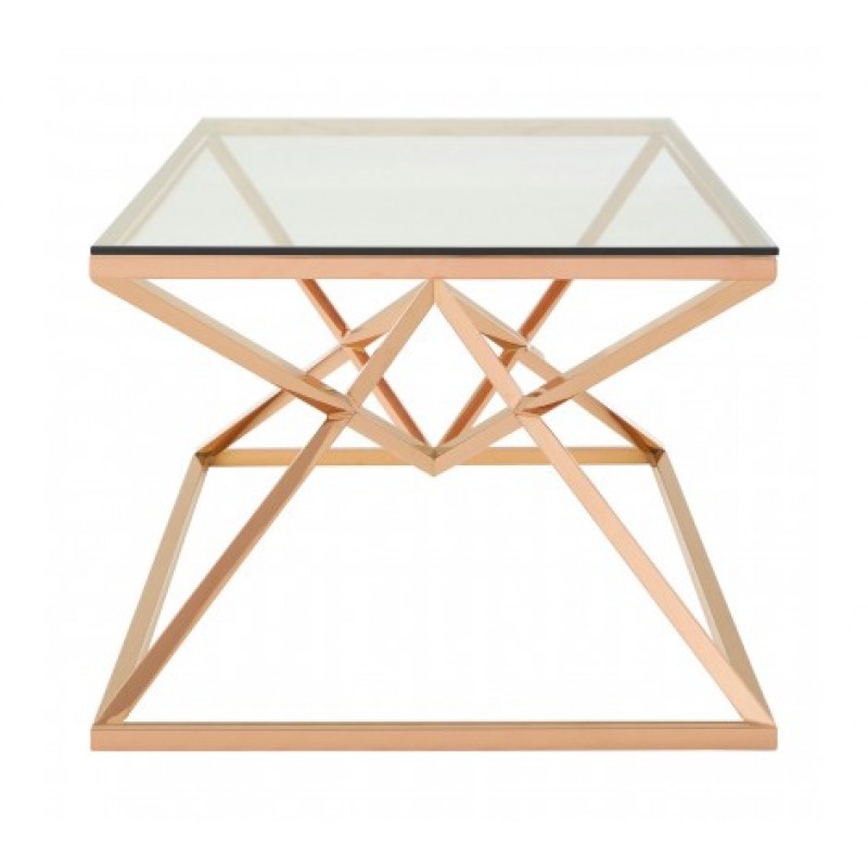 Allure Coffee Table Geometry Rectangular Rose Gold