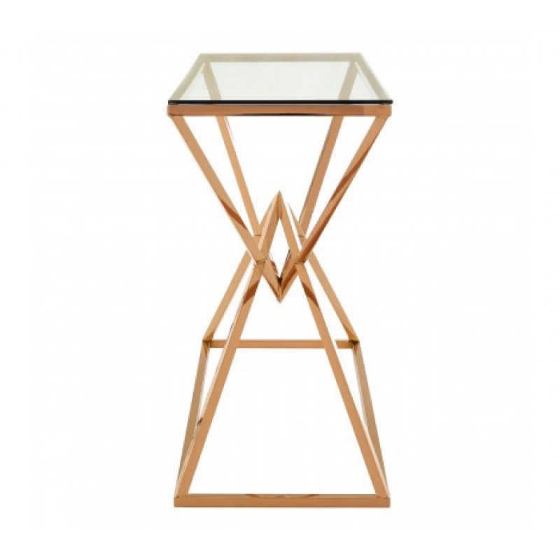 Allure Console Table Geometry Rectangular Rose Gold