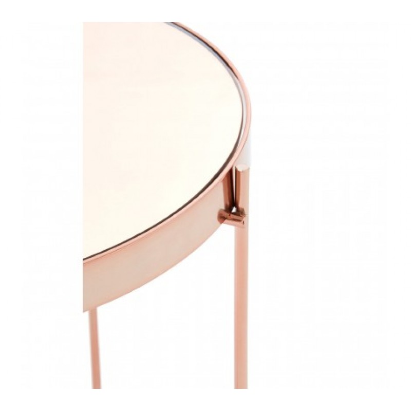 Allure Side Table Low Round Rose Gold