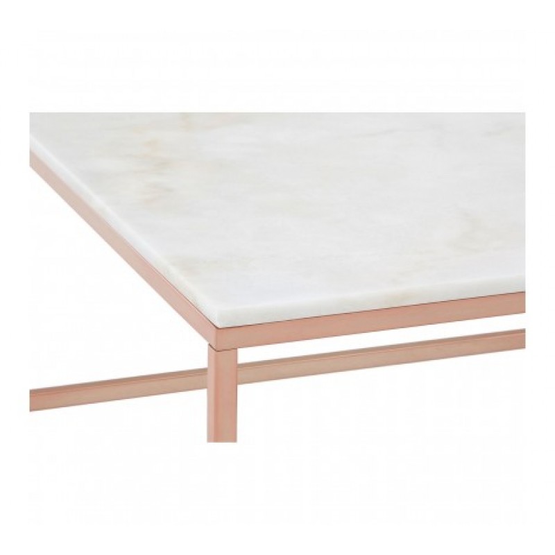 Allure Coffee Table Marble Square Rose Gold