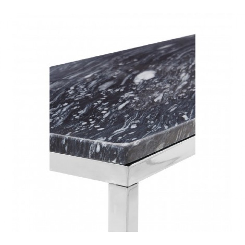 Allure Console Table Marble Rectangular Silver