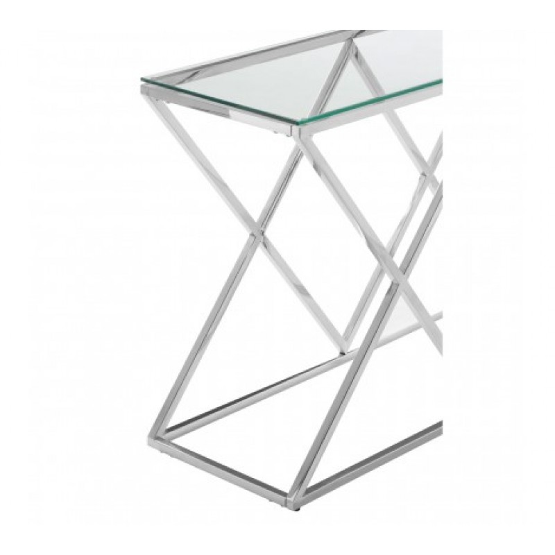 Allure Console Table Inverted Triangle Silver