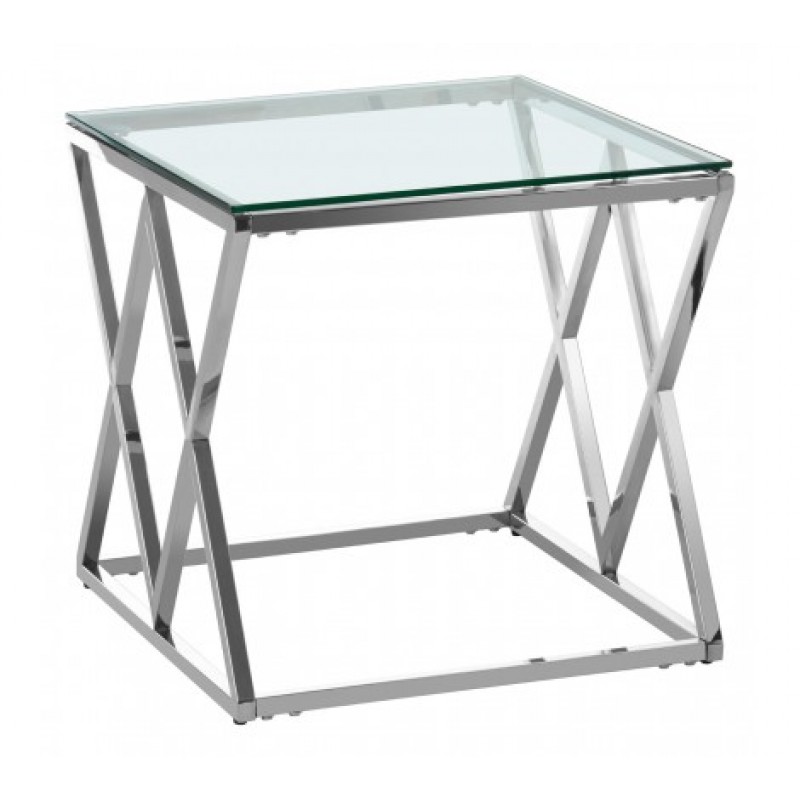Allure End Table Inverted Triangle Silver