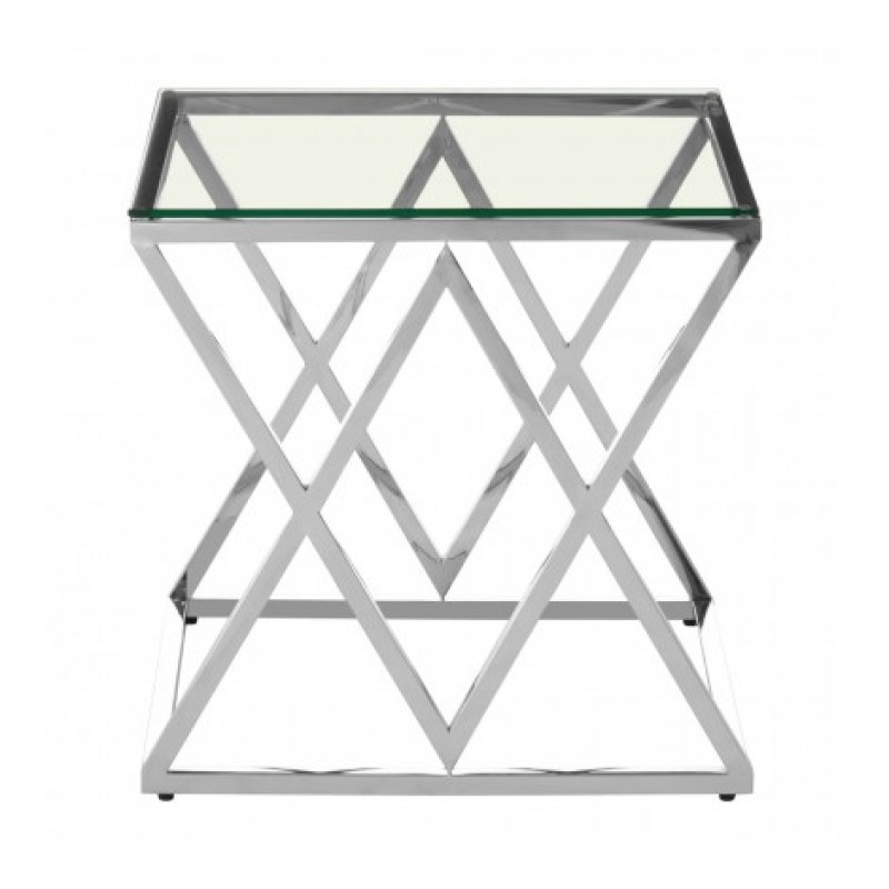 Allure End Table Inverted Triangle Silver