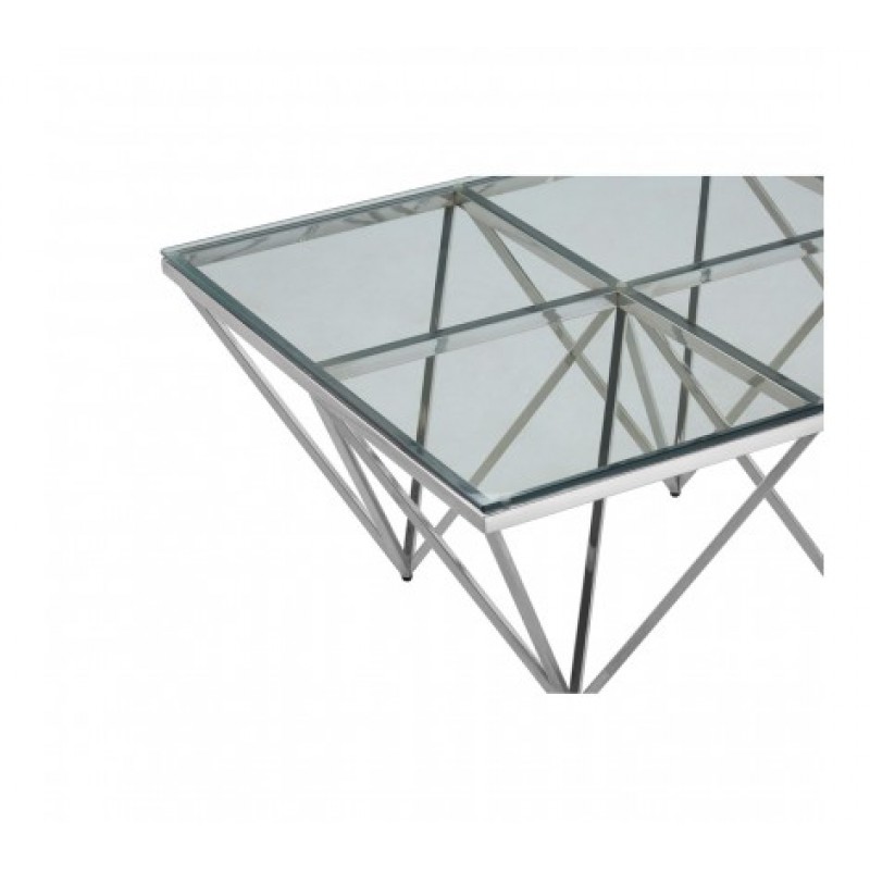 Allure Console Table Triple Triangle Silver