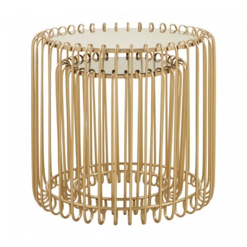 Avantis Side Table Round Wire Gold