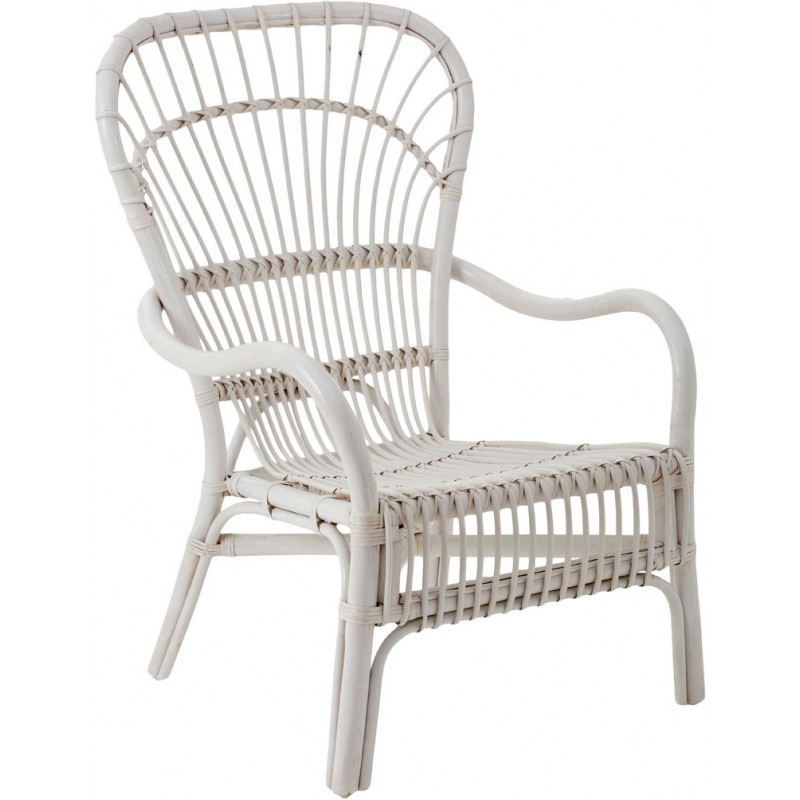 Trevan Rattan White Arm Chair Type 2017