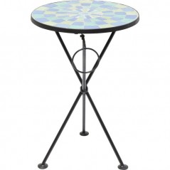 Side Table Clack Mosaic Blue Green Ø36cm