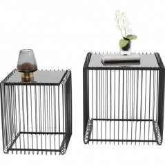 Side Table Wire Square Black 45x45cm